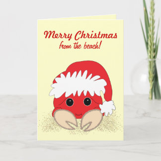 Carte de Noël personnalisée Crabe de plage de Noël