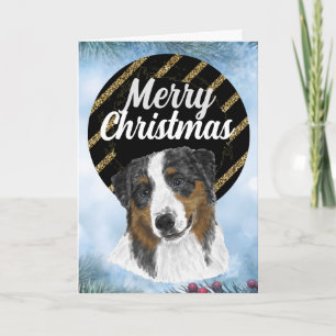 Carte de Noël personnalisée de Australian Shepherd