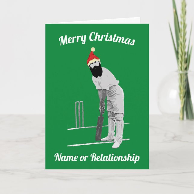 Carte de Noël personnalisée de cricket (Devant)