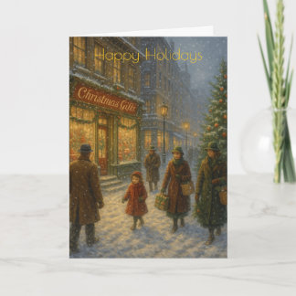 Carte de Noël personnalisée de Noël à la ville