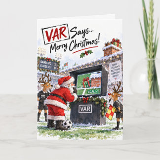 Carte de Noël personnalisée drôle de football VAR
