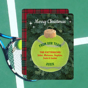 Carte de Noël personnalisée du fan de tennis