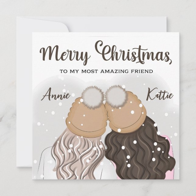 Carte de Noël personnalisée du meilleur ami Bestie (Devant)