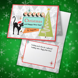 Carte de Noël personnalisée du milieu du siècle