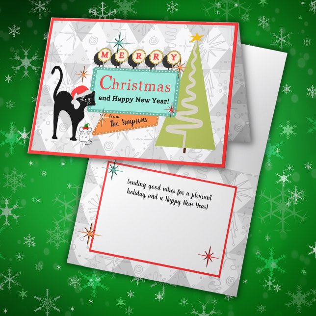 Carte de Noël personnalisée du milieu du siècle (Créateur téléchargé)