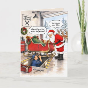 Carte de Noël personnalisée et drôle pour un mécan