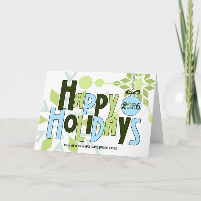 Carte de Noël personnalisée Flocon de neige modern (Devant)