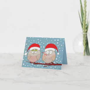 Carte de Noël personnalisée - Hibou qui siffle