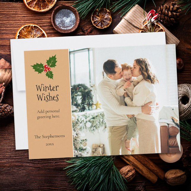 Carte de Noël personnalisée Holly Berry (Créateur téléchargé)