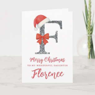 Carte de Noël personnalisée - Lettre F