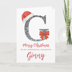 Carte de Noël personnalisée - Lettre G