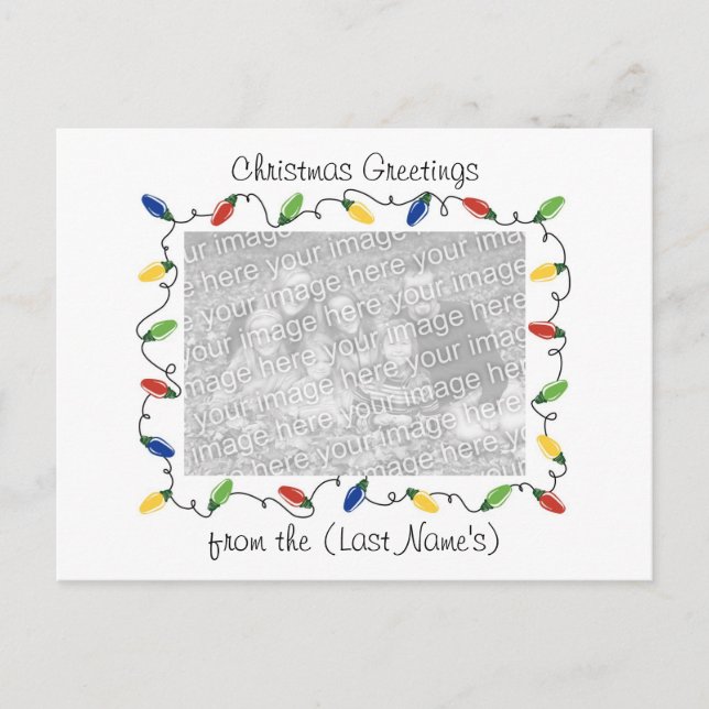 Carte de Noël personnalisée - Lumières de Noël (Devant)