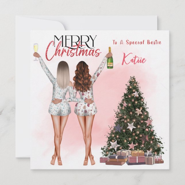 Carte de Noël personnalisée Meilleure amie Copine  (Devant)