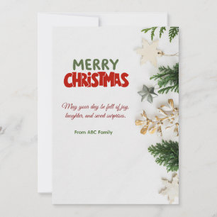 Carte de Noël personnalisée non pliée