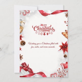 Carte de Noël personnalisée non pliée