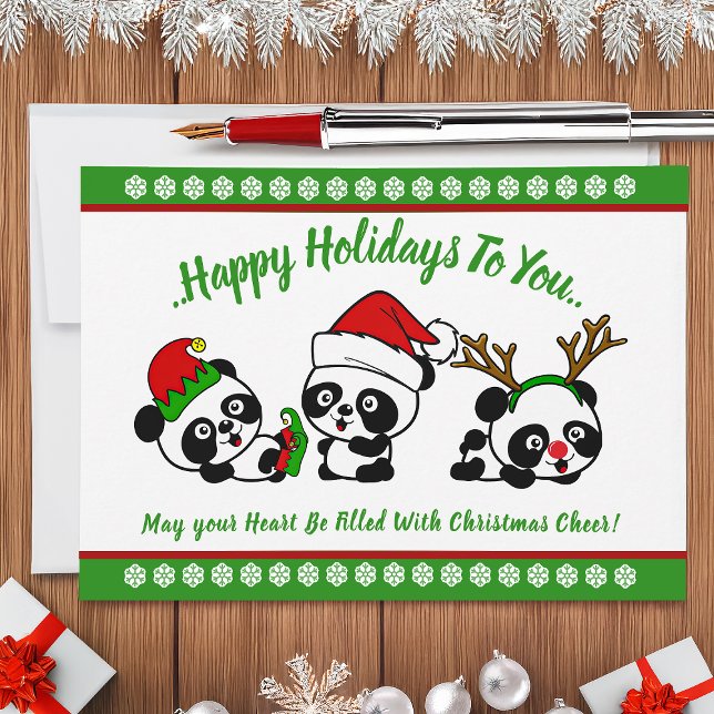 Carte de Noël personnalisée Pandas (Créateur téléchargé)