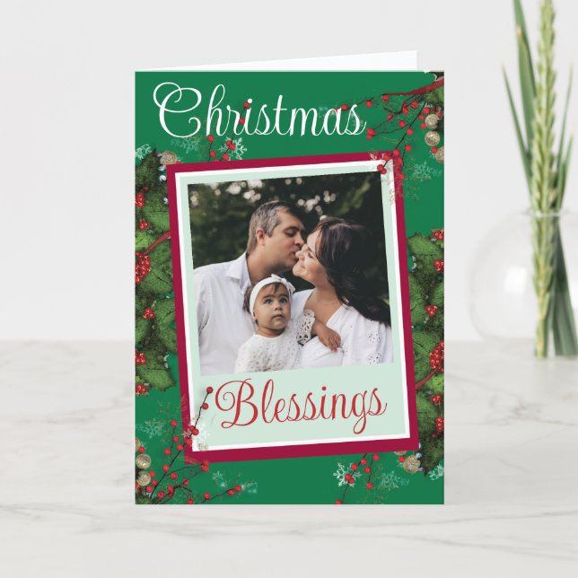 Carte de Noël personnalisée pliée (Devant)