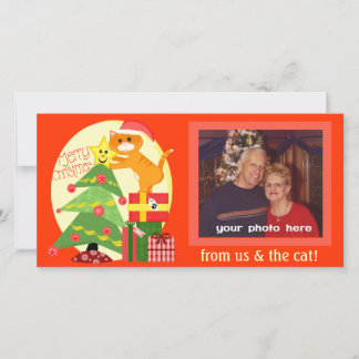 Carte de Noël personnalisée pour amateur de chats