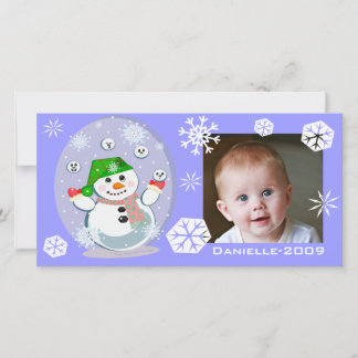 Carte de Noël personnalisée pour bébé dans la neig