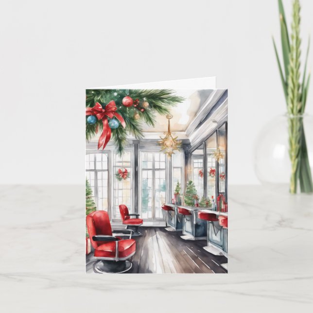 Carte de Noël personnalisée pour coiffeur (Devant)