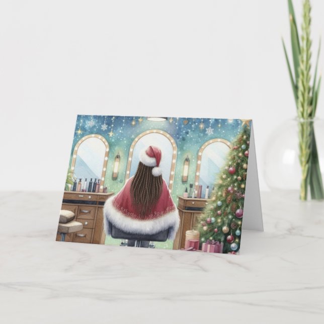 Carte de Noël personnalisée pour coiffeur (Devant)