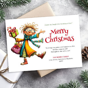 Carte de Noël personnalisée pour femme fantaisiste