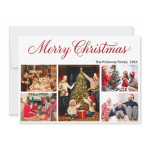 Carte de Noël personnalisée pour la famille avec 5