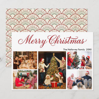 Carte de Noël personnalisée pour la famille avec 5