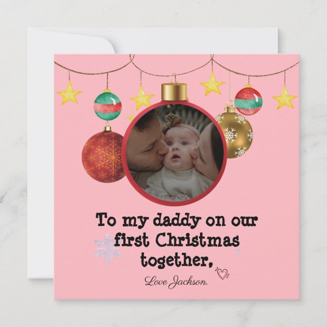 Carte de Noël personnalisée pour papa, photo (Devant)