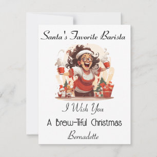 Carte de Noël personnalisée pour un Barista