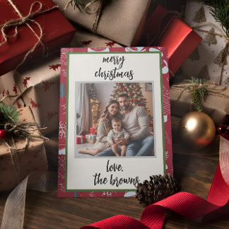 Carte de Noël personnalisée Red Retro Père Noël