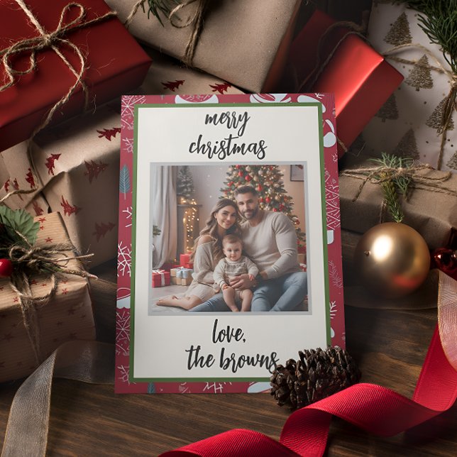 Carte de Noël personnalisée Red Retro Père Noël (Créateur téléchargé)