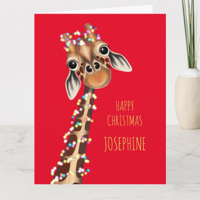 Carte de Noël personnalisée SWEET GIRAFFE (Devant)