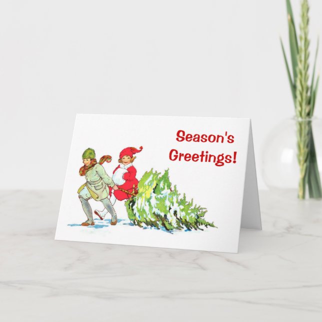 Carte de Noël personnalisée vintage (Devant)