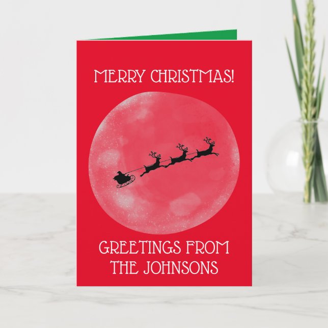 Carte de Noël personnalisée, voeux de famille (Devant)