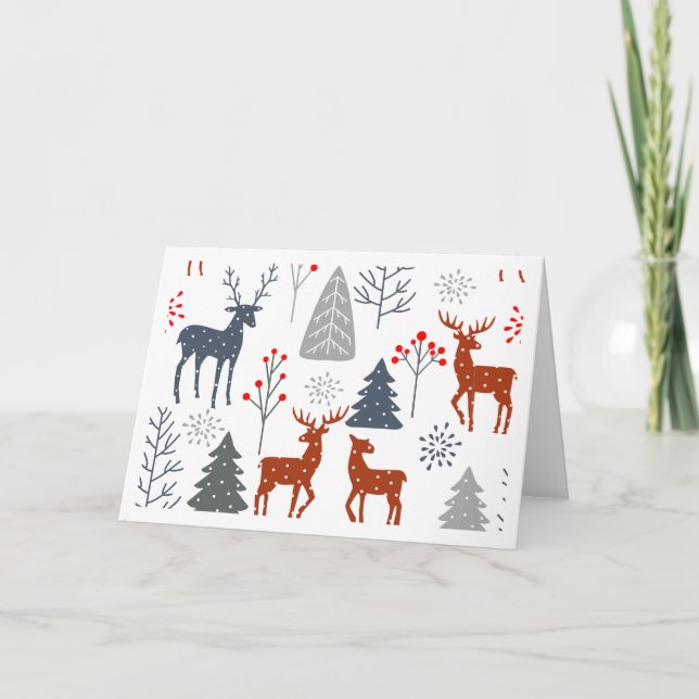 Carte de Noël Personnaliser - Scandinave (Devant)