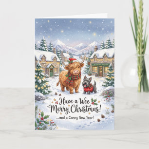 Carte de Noël Petite Highland