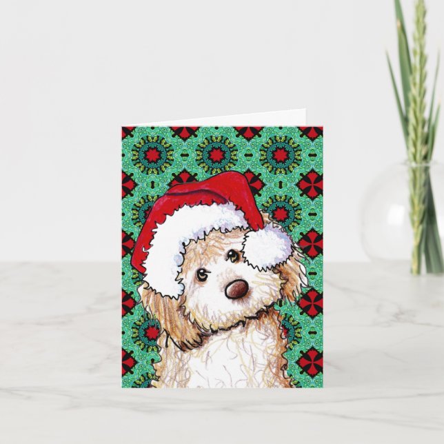 Carte de Noël Phantom Goldendoodle (Devant)