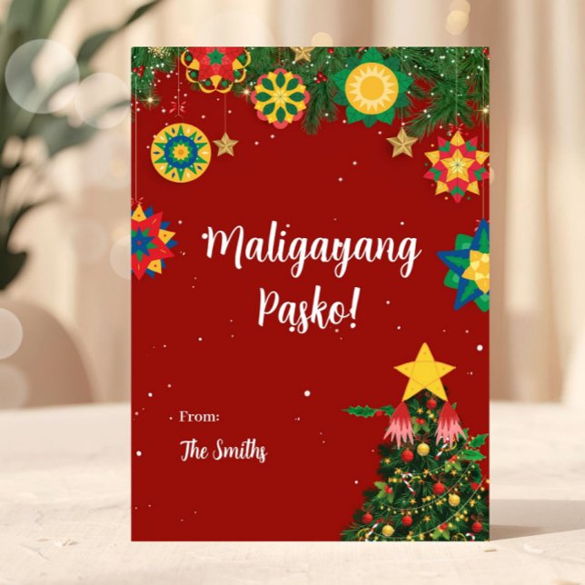 Carte de Noël philippine Parol Joyeux Noël (Maligayang Pasko Philippines Christmas Card)