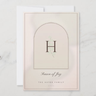 Carte de Noël photo 1 Blush Gold Arch Greenery