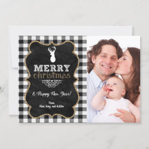 Carte de Noël photo à carreaux de Buffalo
