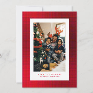 Carte de Noël photo à motif pied de poule