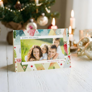 Carte de Noël photo abstraite aquarelle amusante