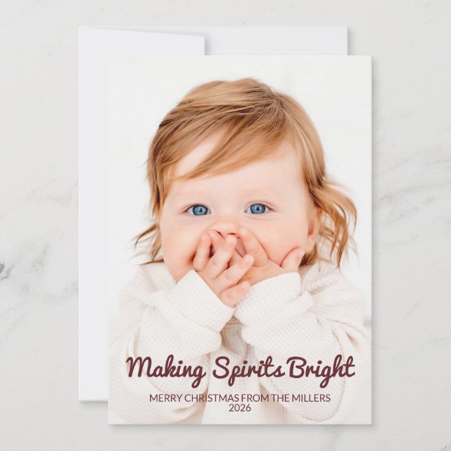 Carte de Noël photo adorable 2 Making Spirits Brig (Devant)