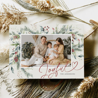 Carte de Noël photo aquarelle Joyeux Hiver