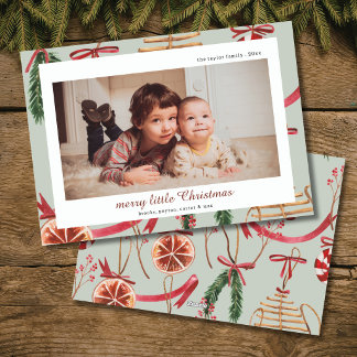 carte de Noël photo aquarelle moderne rustique