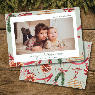 carte de Noël photo aquarelle moderne rustique