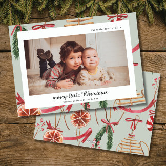 carte de Noël photo aquarelle moderne rustique