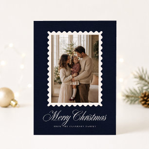 Carte de Noël photo avec cadre ondulé en velours m
