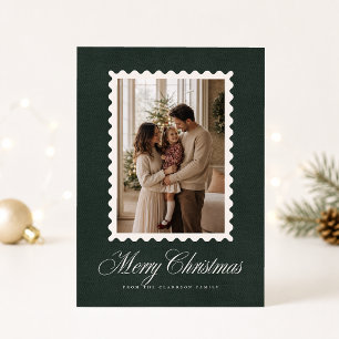 Carte de Noël photo avec cadre ondulé en velours v